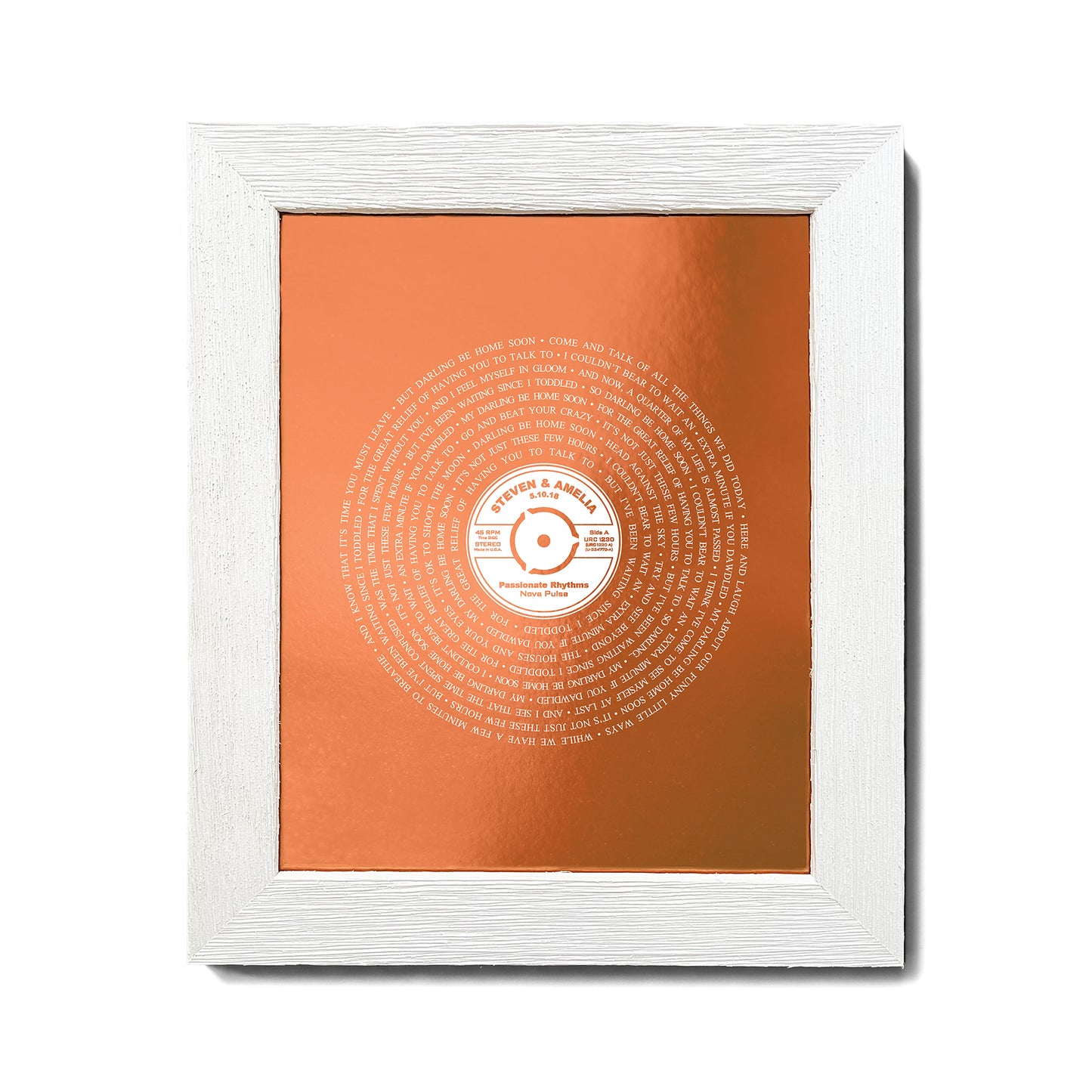 7th Anniversary Gift, First Dance Song Copper Foil Print