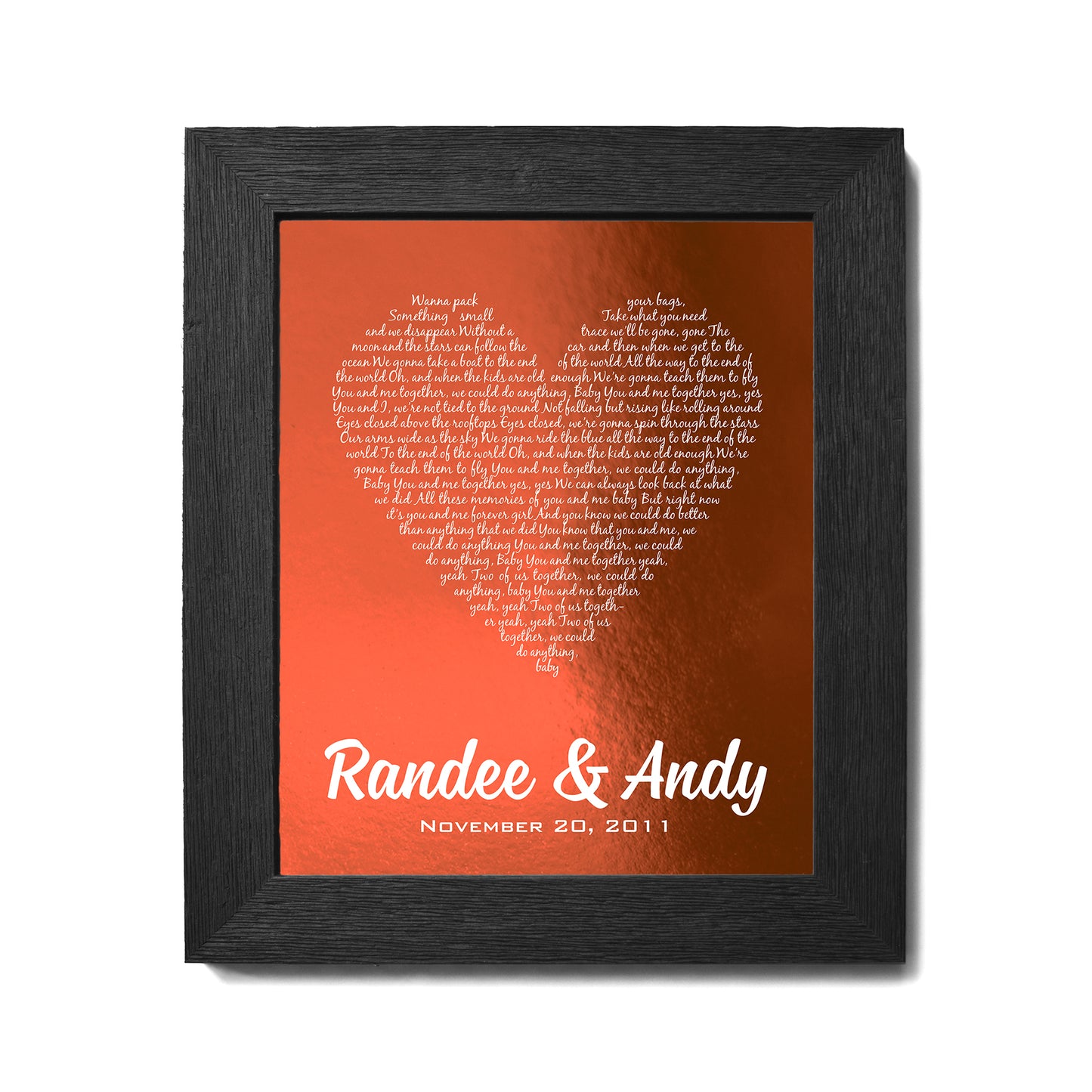 7th Anniversary Gift, First Dance Song Copper Foil Print