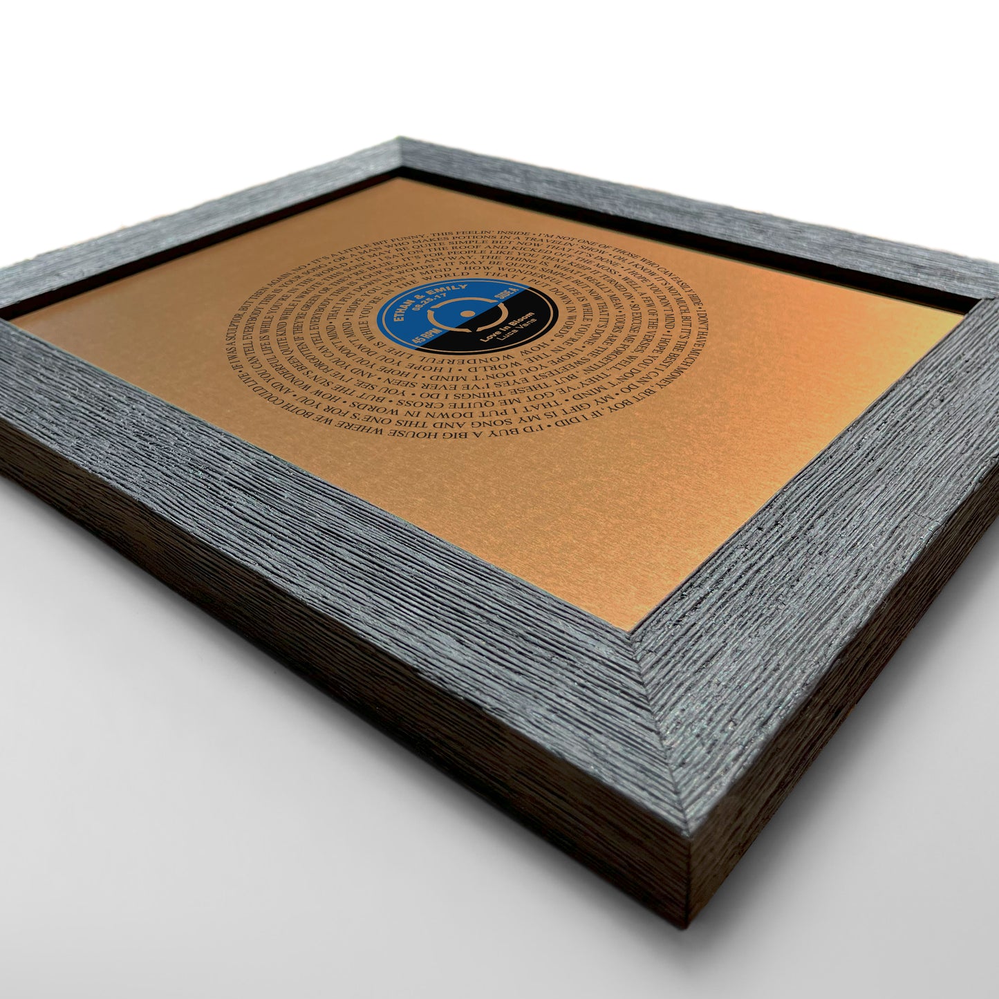 8th Anniversary Bronze Gift – Personalized Bronze Metal Print of Your First Dance Song