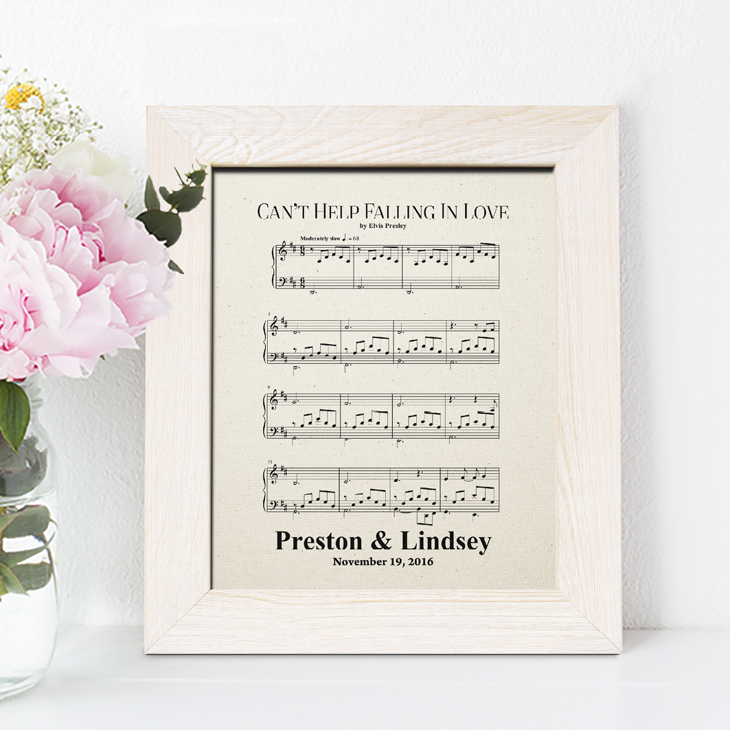 2nd Anniversary Gift, Sheet Music Cotton Print