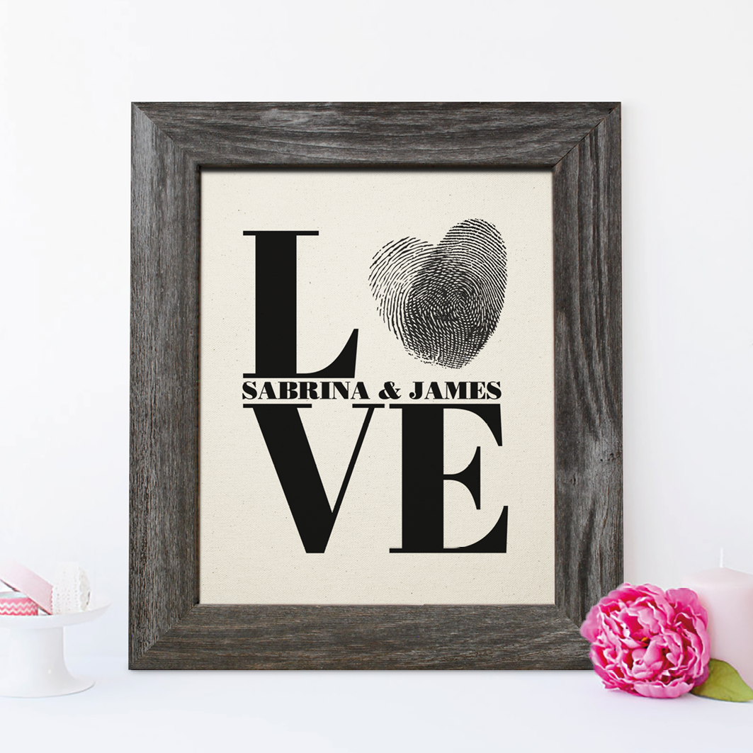 2nd Anniversary Gift, Love Cotton Print