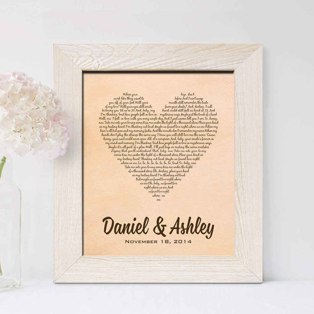 3rd Anniversary Gift, Leather Engraved First Dance Song