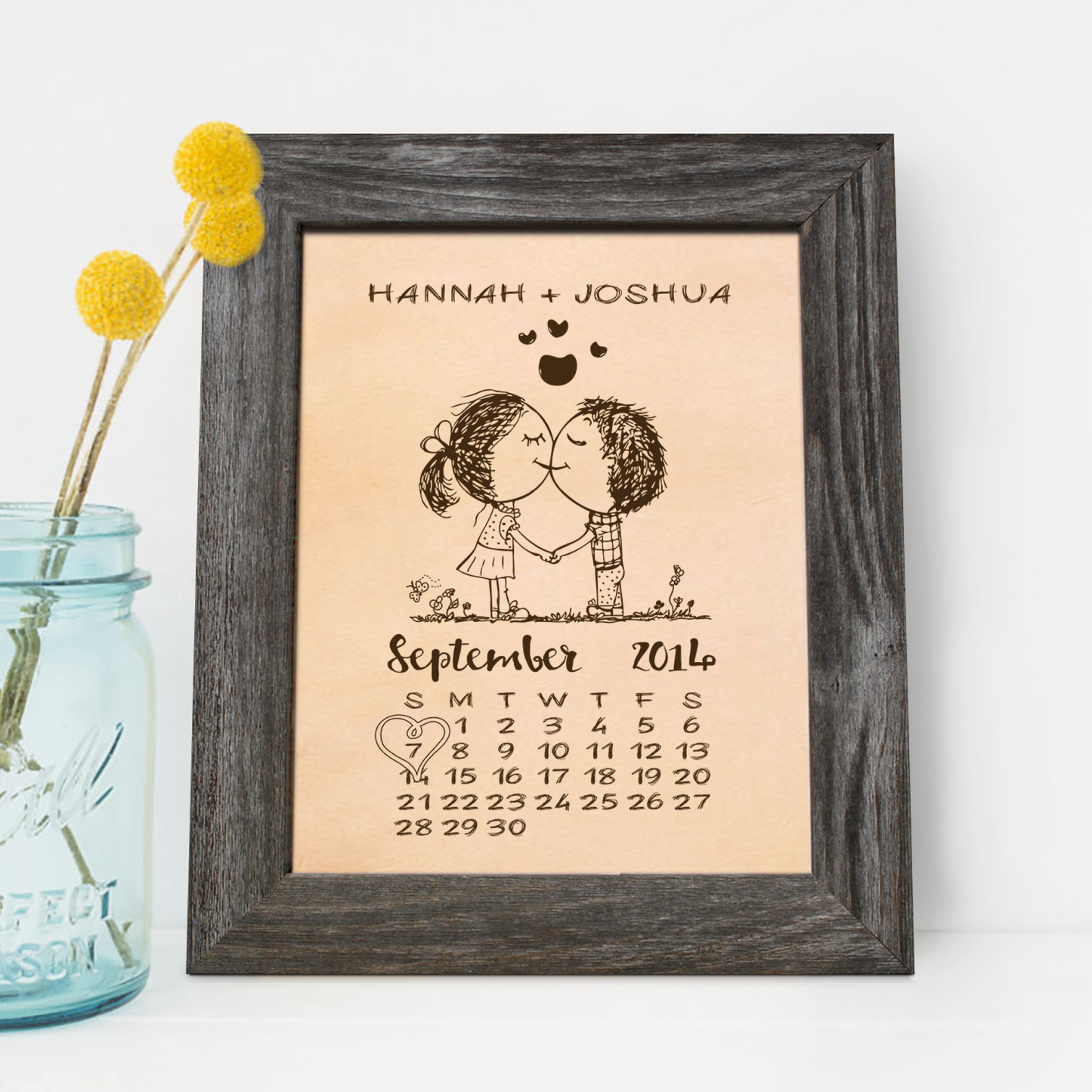 3rd Leather Anniversary Gift, Cute Calendar