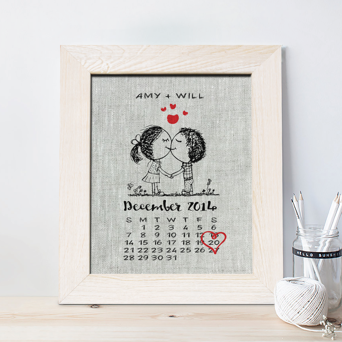 Calendar Linen Print