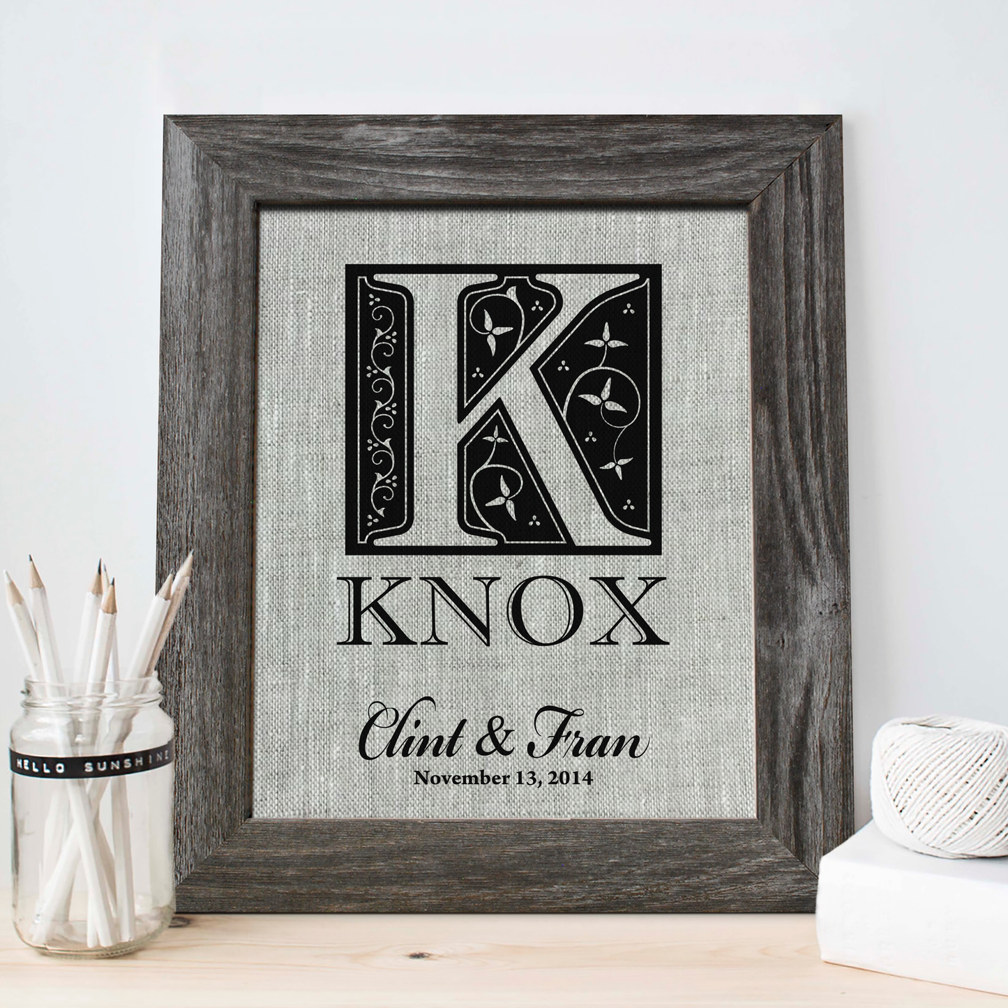 Last Name Linen Print