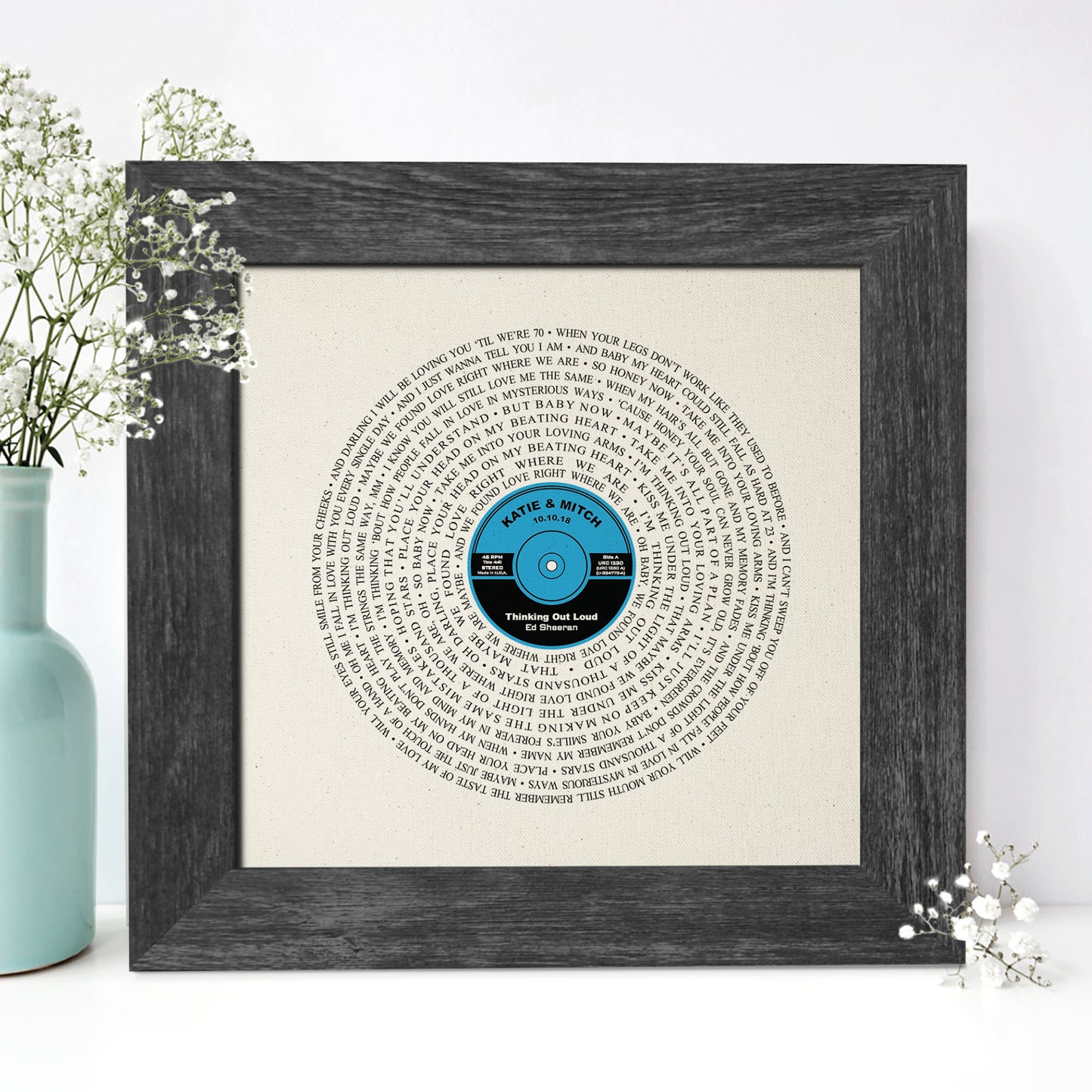 2nd Anniversary Gift, First Dance Song LP Cotton Print