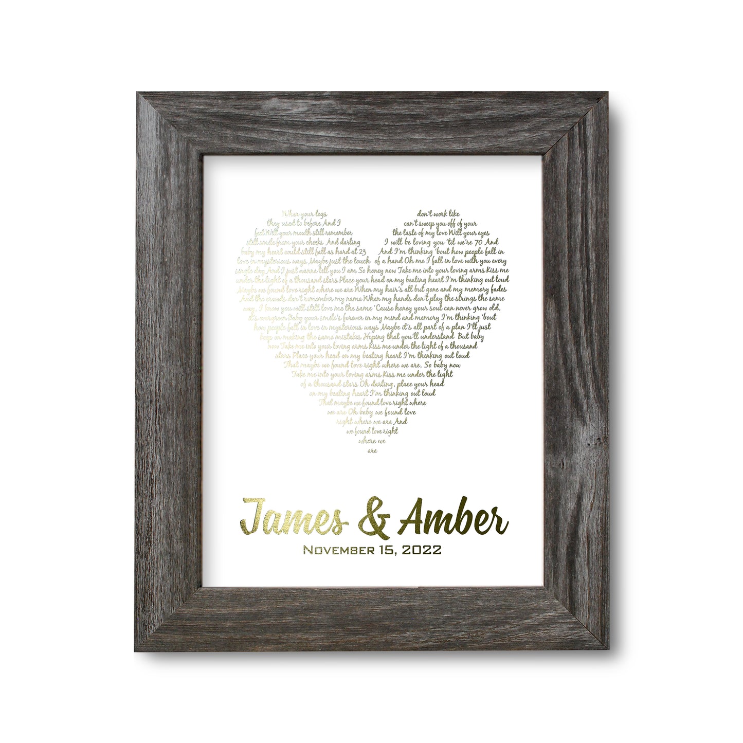 1st Anniversary Gift, First Dance Song Foil Print