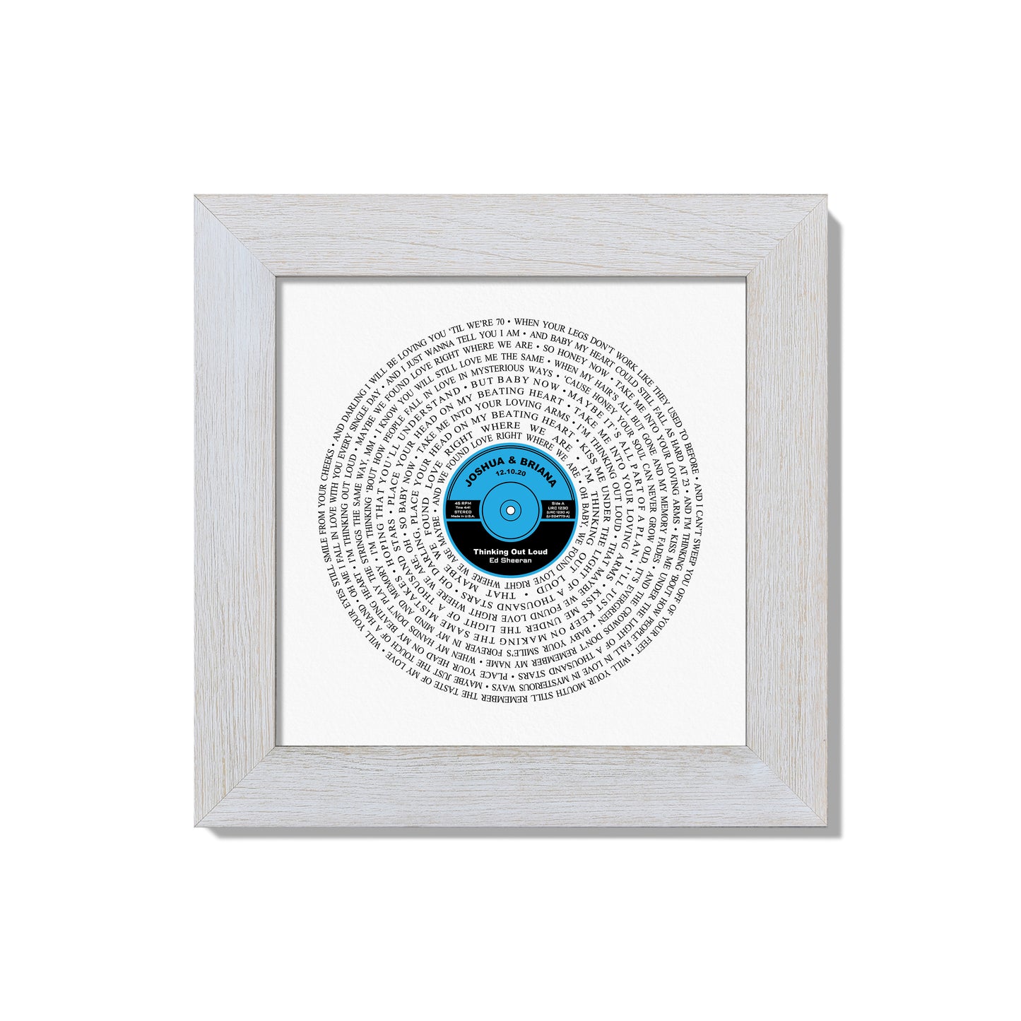 1st Anniversary Gift, First Dance Song Vinyl Record Print
