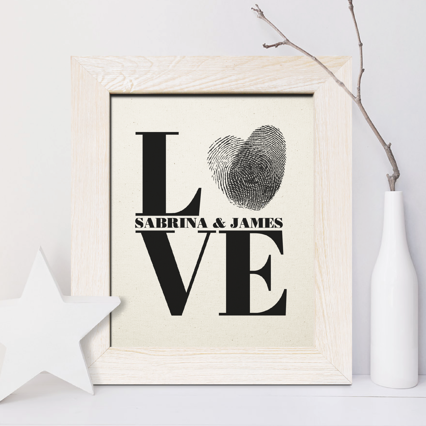 2nd Anniversary Gift, Love Cotton Print