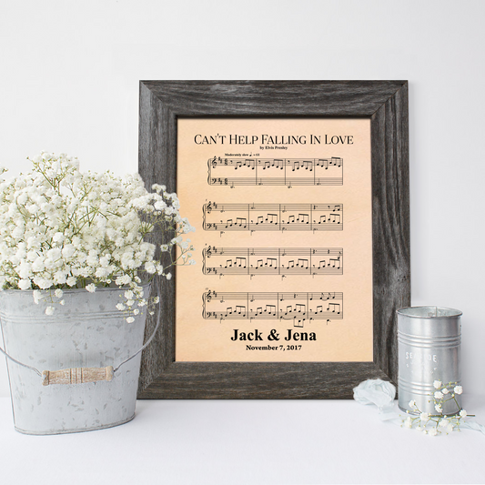 3rd Anniversary Gift, Sheet Music, First Dance Song