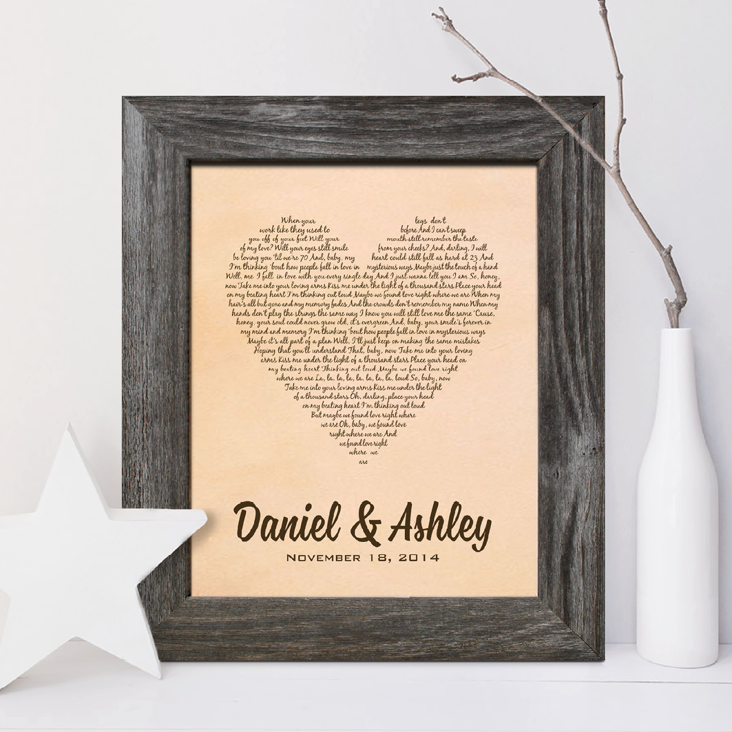 3rd Anniversary Gift, Leather Engraved First Dance Song