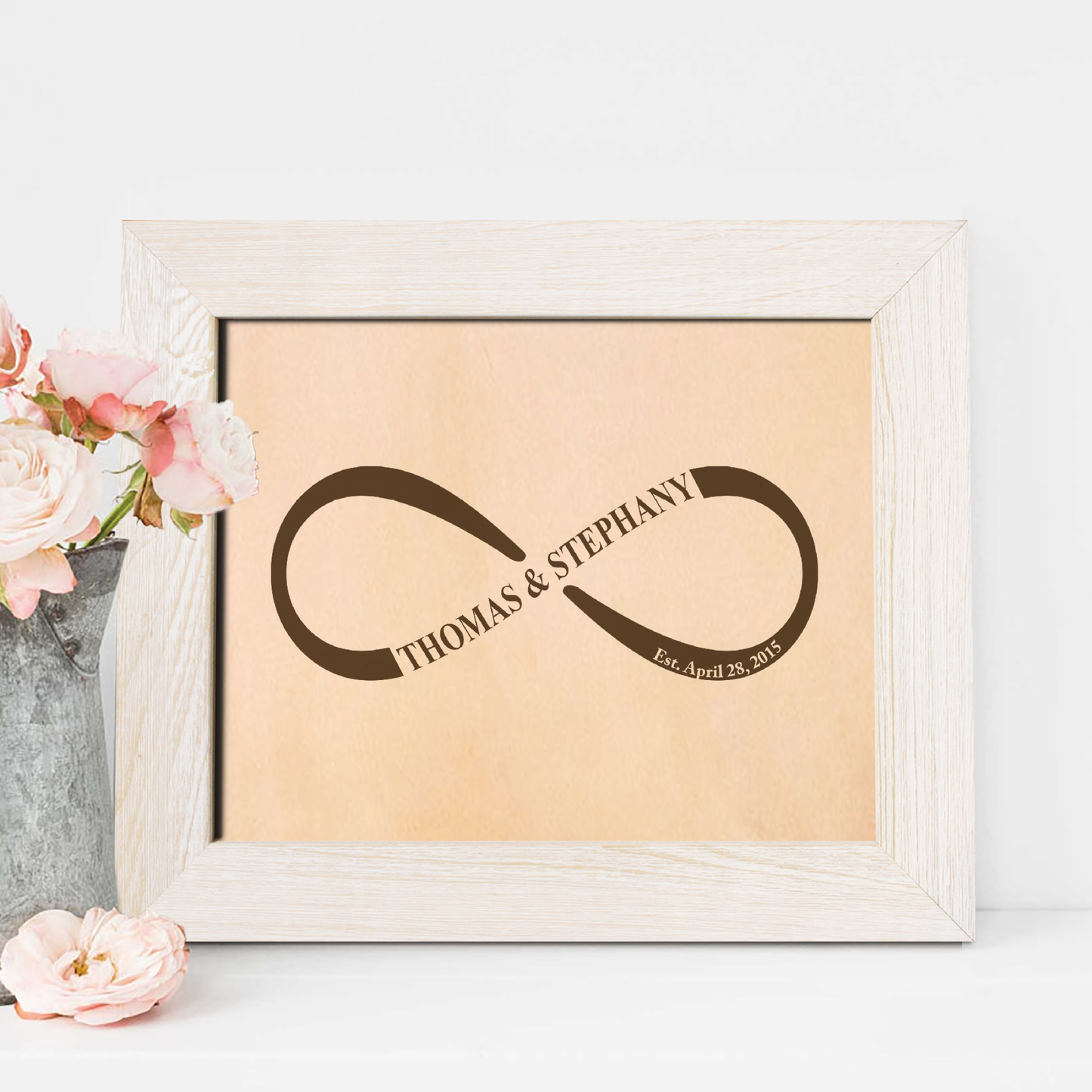 3rd Leather Anniversary Gift, Infinity Leather Engraving