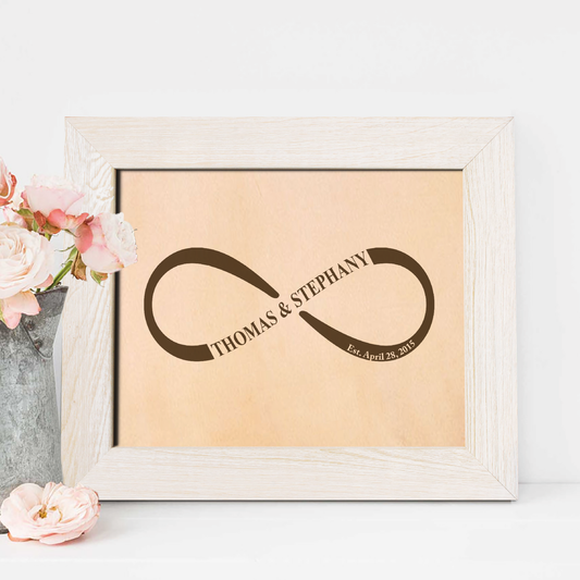 3rd Leather Anniversary Gift, Infinity Leather Engraving