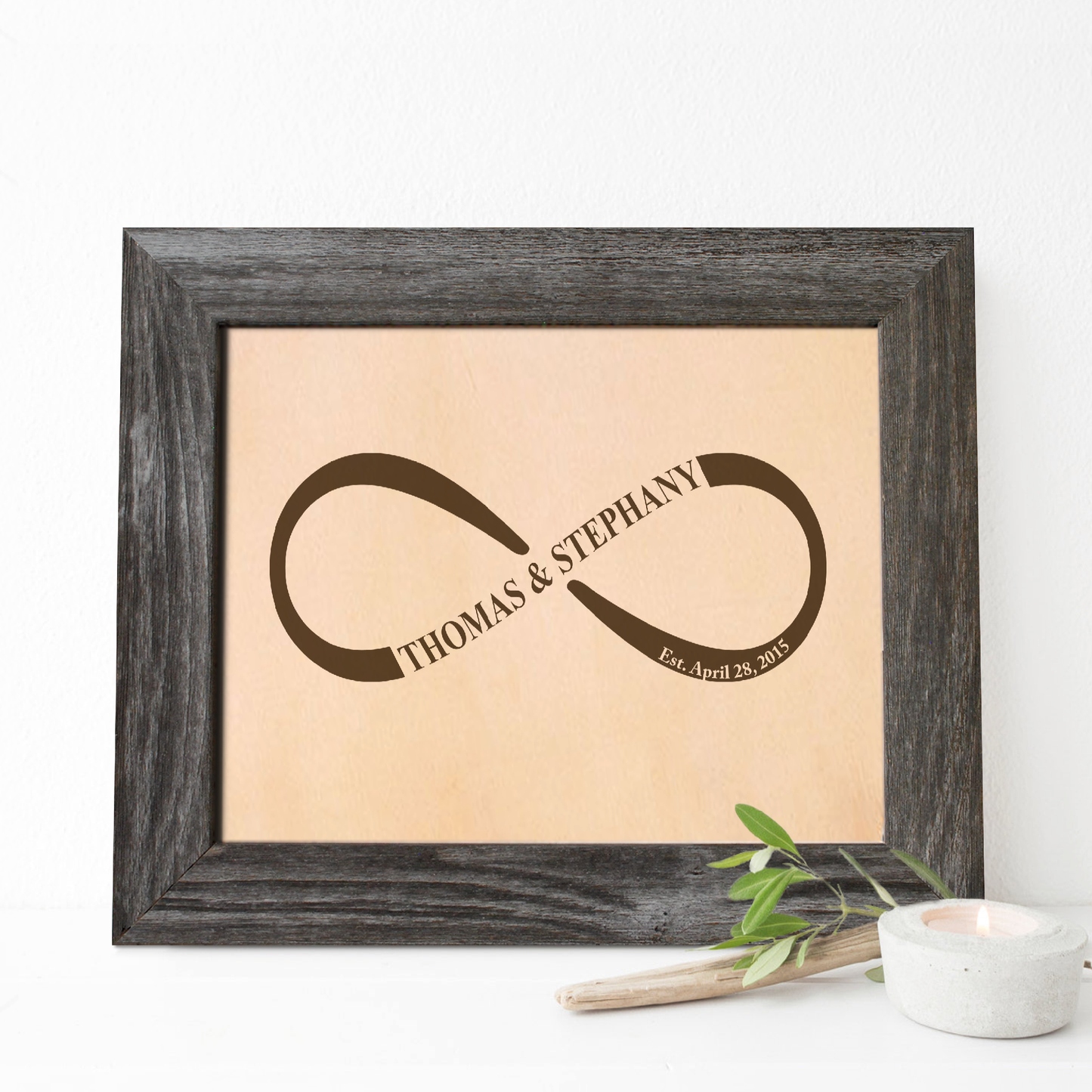 3rd Leather Anniversary Gift, Infinity Leather Engraving