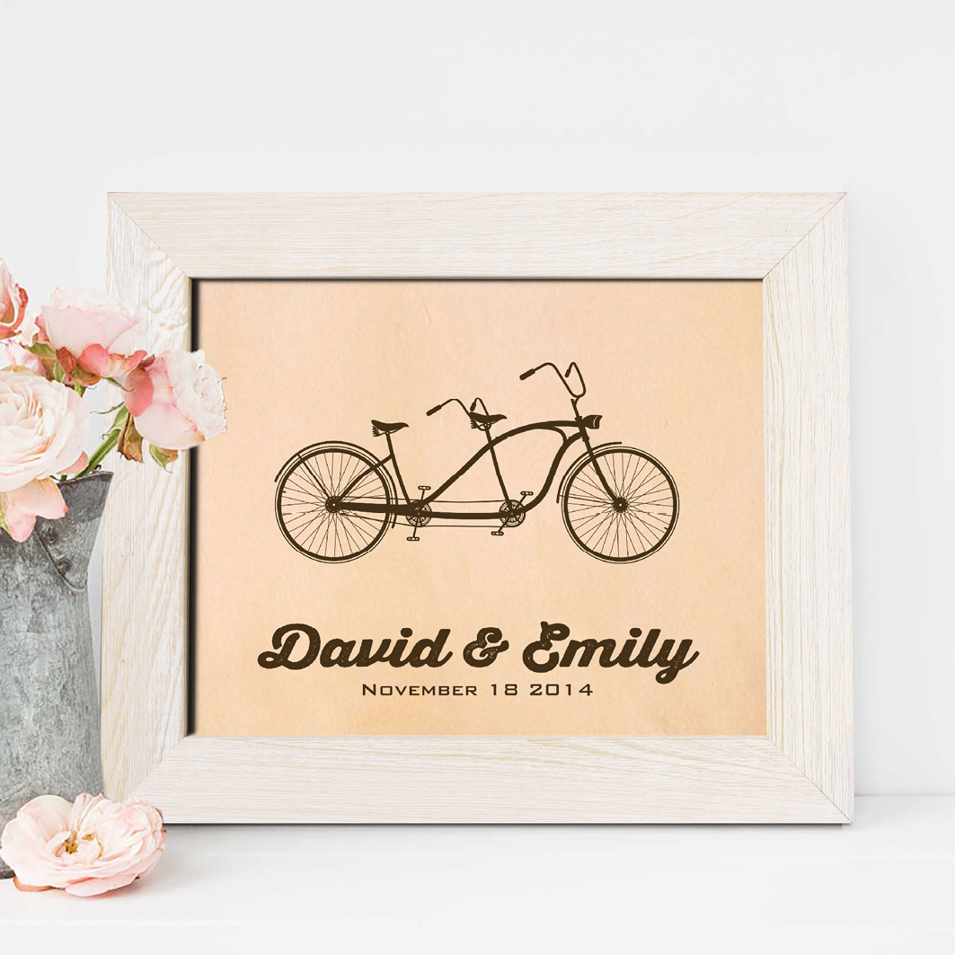 3rd Leather Anniversary Gift, Bicycle Leather Engraving