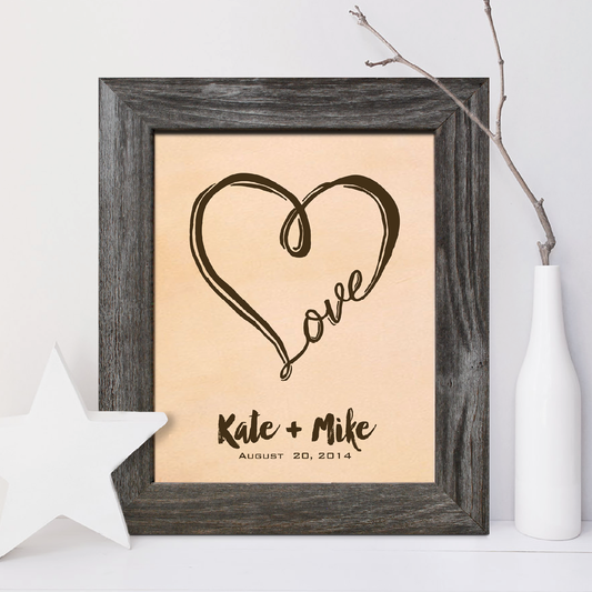 3rd Leather Anniversary Gift, Heart And Love Leather Engraving