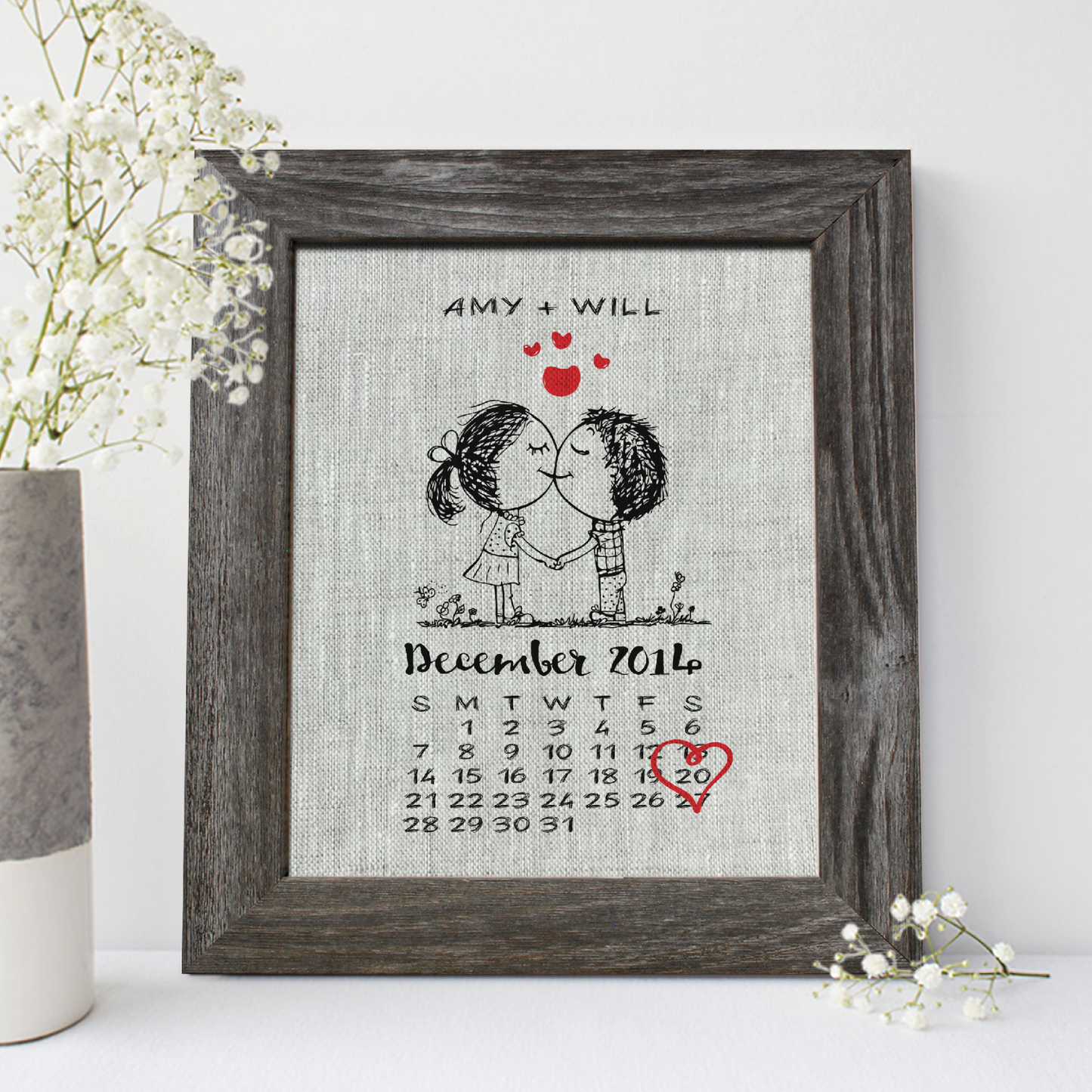 Calendar Linen Print