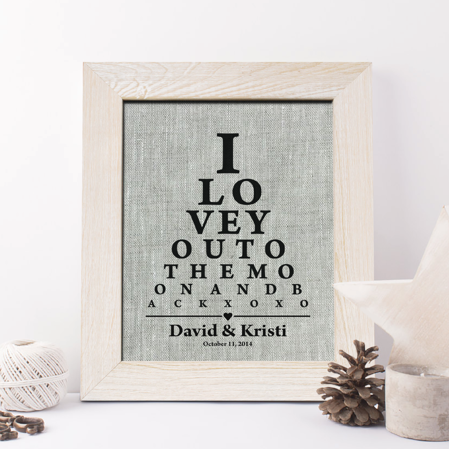 I Love You To The Monn And Back Linen Print
