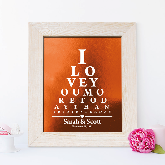 7th Anniversary Gift, Pyramid Copper Foil Print