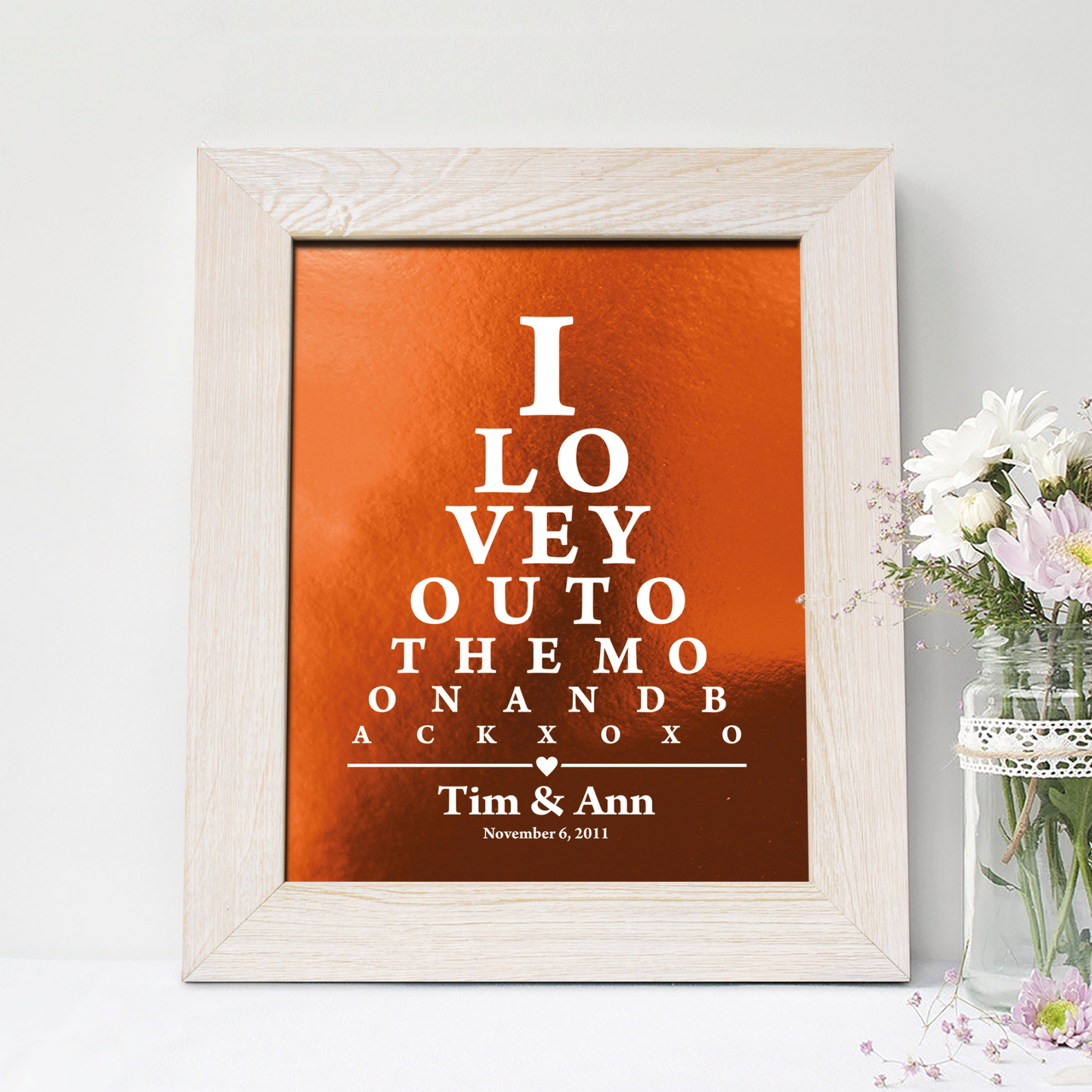 7th Anniversary Gift, Pyramid Foil Print