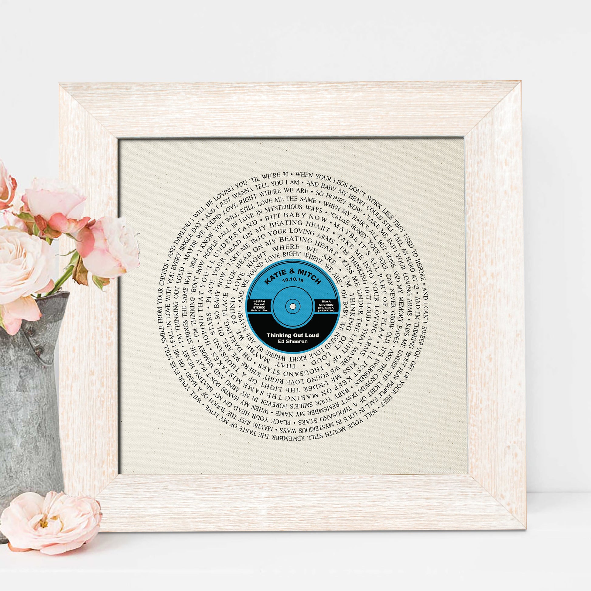 Personalised Song Lyrics Vinyl Record Wall Art LP Print